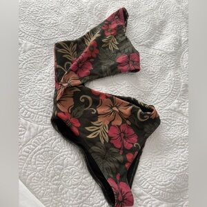 Beach Riot Floral One Piece Swimsuit - Black and Pink